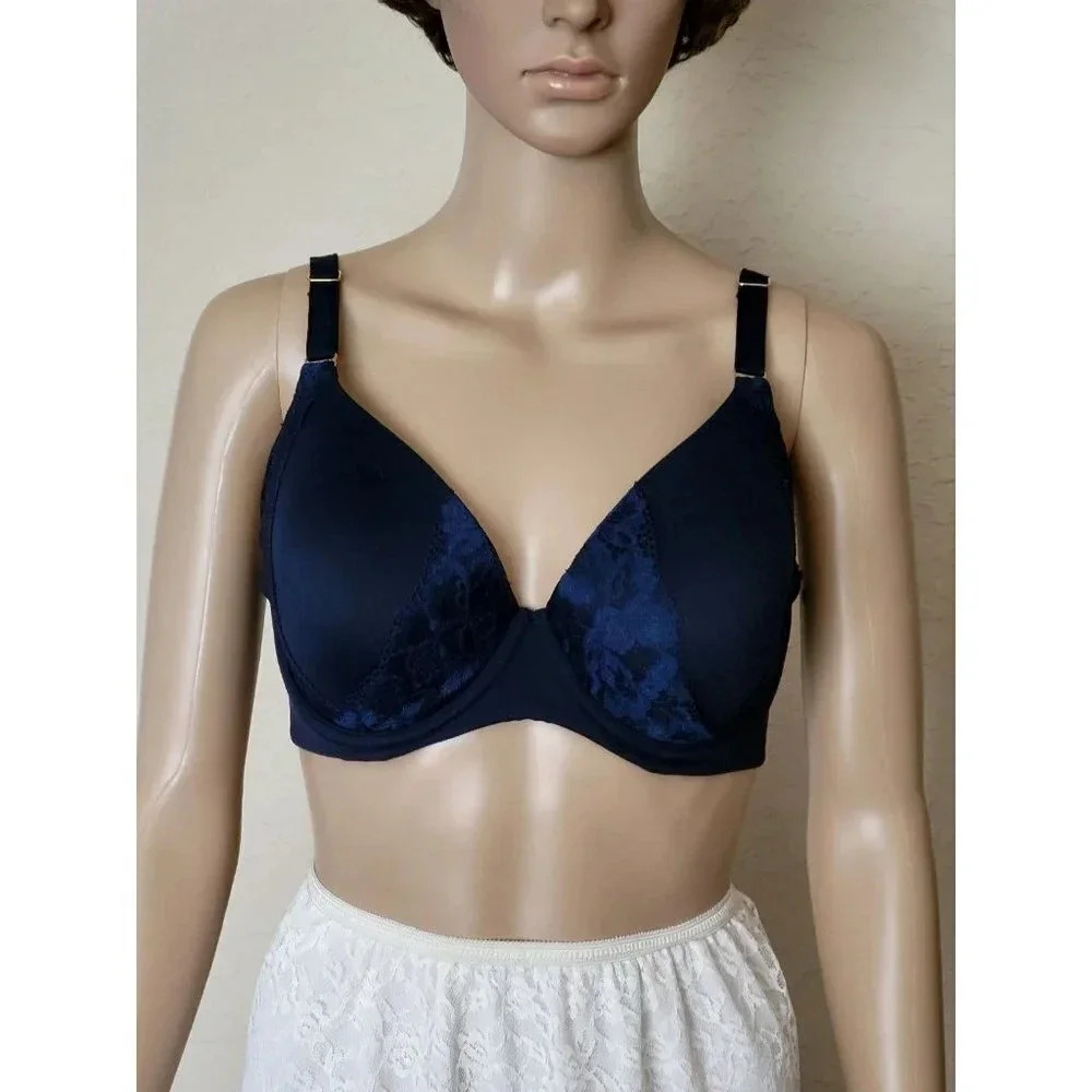 Soma Embraceable Perfect Coverage Lace Detail Underwire navy size 34DD